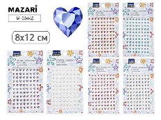 Стразы-наклейки пластиковые, 8*12 см, 4 дизайна, ОПП-упаковка