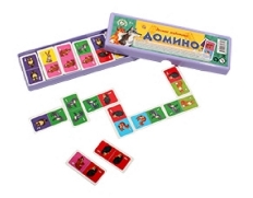 ДОМИНО ПЛАСТИКОВОЕ В ПЛАСТИКОВОМ ФУТЛЯРЕ. ЛЕСНЫЕ ЖИВОТНЫЕ (Арт. ИН-4614)