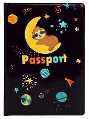 Обложка на паспорт Ленивец в космосе ПВХ ОП-9550