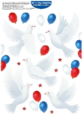 3.0001886 "Империя Поздравлений" Оформительские наклейки "Голуби и шары"