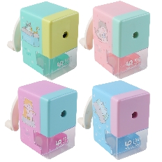 Точилка механическая 79*89*48мм контейнер Lazy cat YOUPONDER КОКОС 253627 ассорти 4 вида