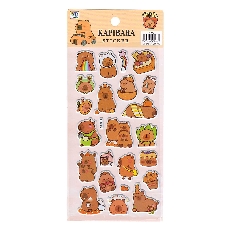 Наклейка декоративная 9,5*22 Капибарка 4 уп20/4200шт Р22072-1