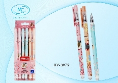 Гелевая ручка: детская "Зверюшки"; цветной корпус /ассорти/ с рисунком, прозрачный колпачок с цветны