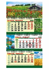 Календарь квартальный мини 3-блочный ассорти