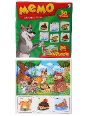 МЕМО (30 фишек) + ПАЗЛЫ (24 элемента). ЖИВОТНЫЕ РОССИИ (Арт. МП-0368) другой стандарт
