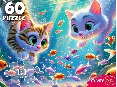 ПАЗЛЫ 60 элементов. КОТЯТА ПОД ВОДОЙ  (арт.Х60-7595)