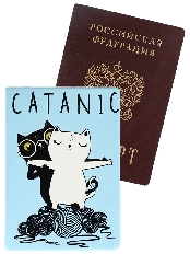 Обложка на паспорт "Котаник" (ПВХ Slim) ОП-0243