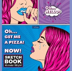 "Premium" Блокнот SketchBook 40л А5ф 165х165мм без линовки 100г/кв.м на скобе Обл. мел.картон мат.ла