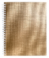 Тетрадь 96л А5ф клетка на гребне Бумвинил METALLIC Золото