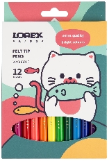Фломастеры LOREX KIDS классические 12 цв. кругл. корп. смываемые карт. упак.