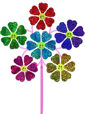 Серия Веселые забавы: Ветерок (46 см) 6 цветков "СМАЙЛИКИ" (в пакете) (Арт. AN02828)