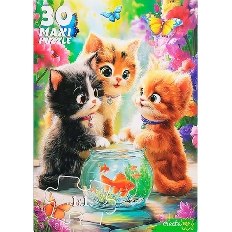 МАКСИ-ПАЗЛЫ. 30 элементов. КОТЯТА И РЫБКИ (Арт. Ф30-3160)