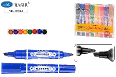 Набор перманентных маркеров: 2-х сторонние; с одной стороны скошенный наконечник-5,0 mm, а с другой