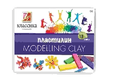 Пластилин ЛУЧ КЛАССИКА 18 цв. 360 г со стеком