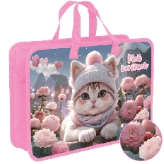 ПТ-18-12 Мой котёнок- папка печать на пластике с ручками, дизайн с двух сторон