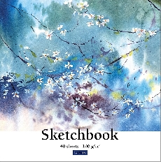"Premium" Блокнот SketchBook 40л 220х220мм без линовки 100г/кв.м отрывная склейка глянц.ламин.тиснен
