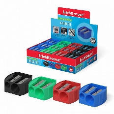Пластиковая точилка ErichKrause® Multi на два отверстия, цвет корпуса ассорти (в коробке по 24 шт.)
