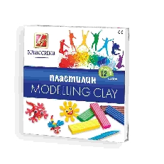 Пластилин ЛУЧ КЛАССИКА 12 цв. 240 г со стеком