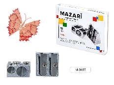 Точилка металлическая M-6665 STOUT, 2отверстия для заточки,без контейнера для стружки,цвет:сереб