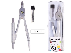 Набор чертежный M-4497, из 2 предметов (циркуль, грифели в футляре)
