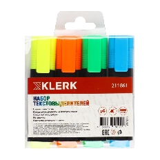 Набор текстовыделителей 4цв 1-5мм KLERK Basic 211861 зел желт оранж гол