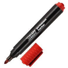 Маркер перманентный пулевидный 1,5-2мм KLERK Basic 200744/4 красный