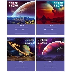 Тетрадь ученическая 12 л. в одну линию "Outerspace" (ассорти)
