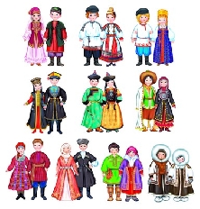 АТМ КФМ "Атмосфера Праздника" Комплект вырубных мини-плакатов со скотчем. Костюмы народов России