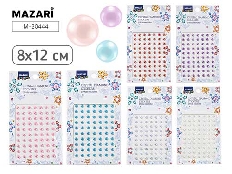 Стразы-наклейки пластиковые, 8*12 см, 6 дизайнов, ОПП-упаковка