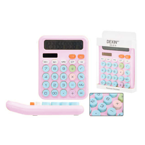 Калькулятор ; двойное питание, размер калькулятора 15,7*12*2,5 см, с разноцветными кнопками