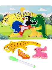 Деревянная игрушка. Рамка-пазл фигурная с маркером 22х14,5см. (Арт. И-0403)