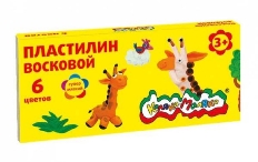 Пластилин восковой Каляка-Маляка  6 цв. 90 г со стеком 3+