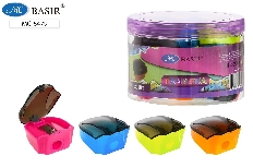 Точилка: одинарная с контейнером, в форме компьютерной мышки, пластиковая /4 цвета/, размер 4,2*3 см