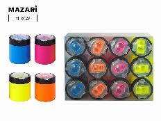 Точилка пластиковая DRUM 2, 2 отверстия для заточки, 4 цвета, с контейнером для стружки, ПВХ-банка