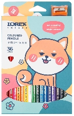 Набор цветных карандашей LOREX KIDS 36 цв. трехгран. корп. дерев. карт.уп. с точилкой