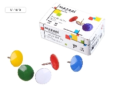 Кнопки канцелярские, 100 шт., металлические, цветные