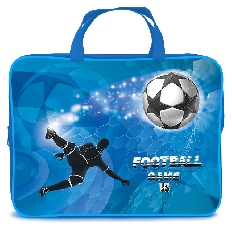 ПМД 2-20 Футбол на синем -папка менеджера А4(ручка - тесьма),п/э с диз.,  350х265x45 мм