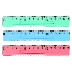 Линейка 15см пластиковая волнистый край для первоклассника КОКОС ЛП-15/232710 прозрачная ассорти 3 в