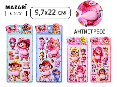 Наклейки декоративные ПУПСЫ, с элементом сквиш, 9.7*22 см, 4 дизайна, ОПП-упаковка