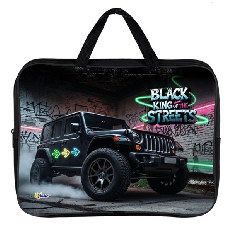 ПМД 4-20 Чёрный джип - папка менеджера А4(ручка - тесьма),п/э с диз. широкая боковинка,350х265x80мм