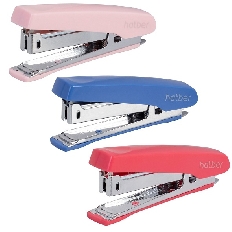 Степлер  Hatber Gentle №10 Пластиковый 12л 80 скоб захват 50мм с антистеплером Ассорти в картонной к