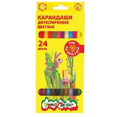 Набор цветн.каранд Каляка-Маляка двухстор. 12 шт. 24 цв. шестигранные дерев.