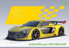 "ECO" АЛЬБОМ для рисования 12л А4ф на скобе серия -Автоспорт-