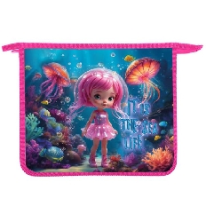 ПТ- 735 Девочка медуза -папка д/тетр. А5 на молнии, дизайн с двух сторон