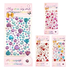 Наклейка декоративная стразы 9*15 Сердечки уп12шт/1200шт Р22072-9