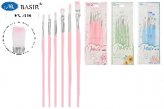 Набор кистей: состоит из 6 художественных кистей (круглые, плоские), изготовленных из нейлона, древк