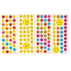 Наклейка декор 7*17см Смайлики 4в S13-201-204 уп20шт Р307-26
