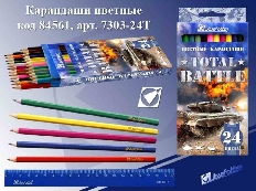 Карандаши цв. "Танки" 24цв, 7303Т-24Т, в картоне J.O. /6 /0 /120 /0