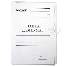 Папка с завязками INFORMAT А4 белый немелов. картон 280 г/м2