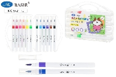 Набор фломастеров-акварельные: "КОШКИ"; с мягкой кистью, на водной основе; белый корпус, вентилируем